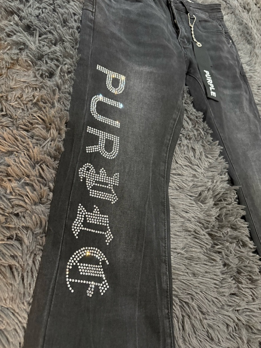 Purple brand jeans rhinestone